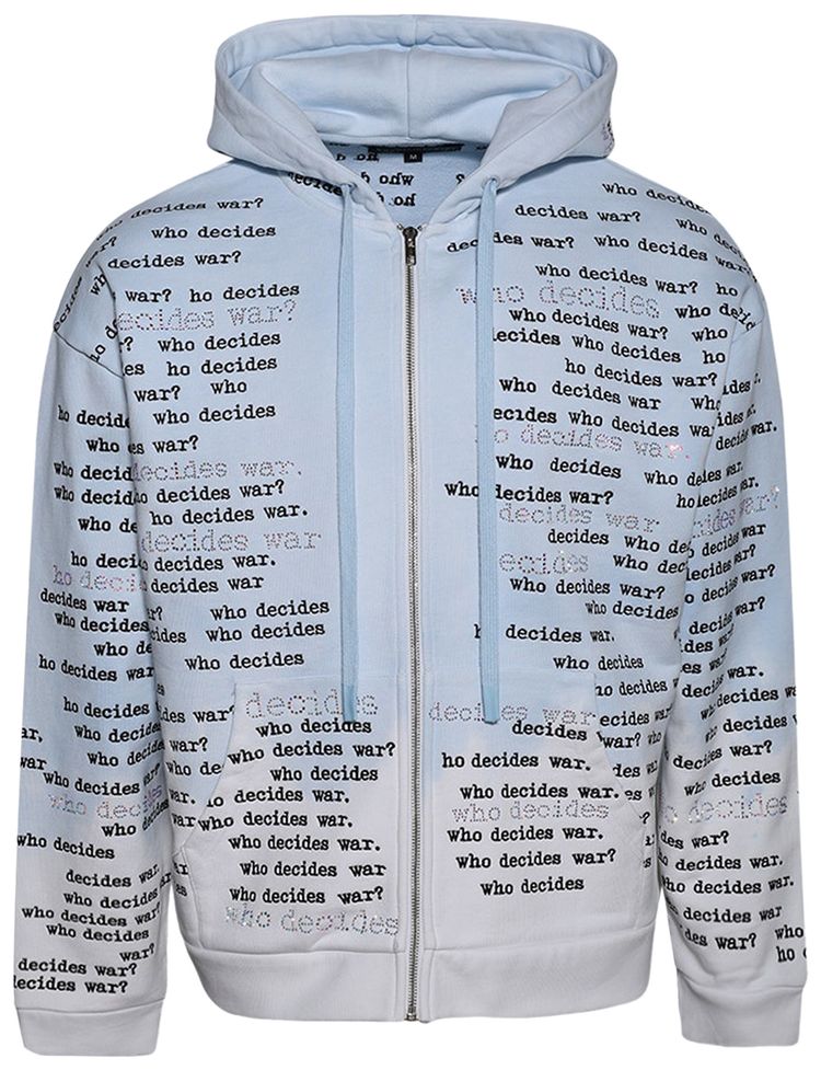 Who Decides War Scripture Zipper Hoodie Sky