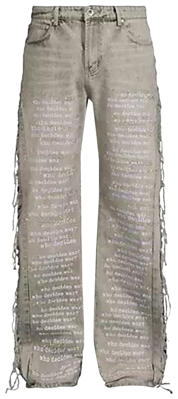 Who Decides War Ultra Flare Scripture Denim Pants Vintage Grey