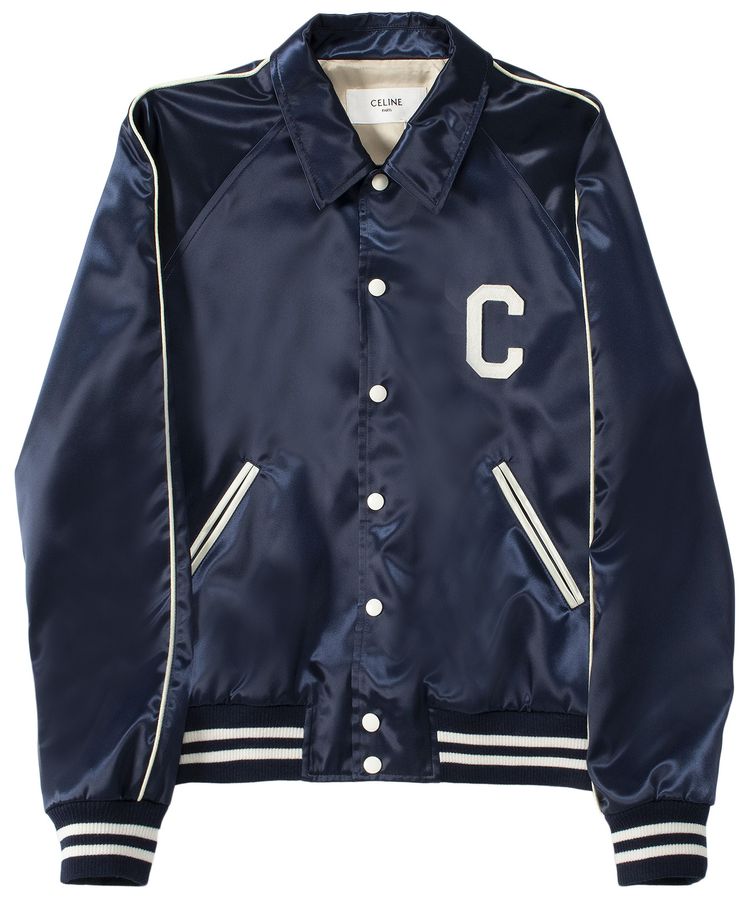 CELINE Teddy Collar Shirt Navy Blue