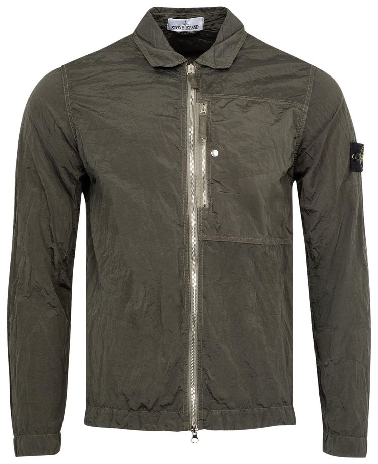Stone Island Logo Patch Overshirt Military Green