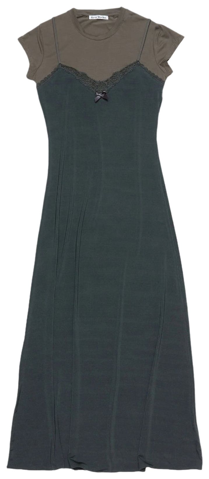 Acne Studios Layered Jersey Dress GreyAnthracite