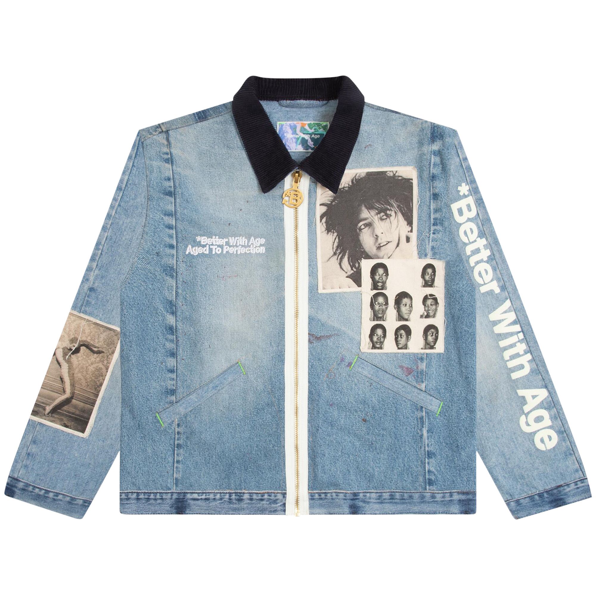 Buy *Better With Age Rock City Reconstructed Denim Jacket 'Indigo