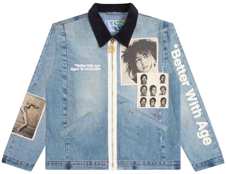 Better With Age Rock City Reconstructed Denim Jacket Indigo