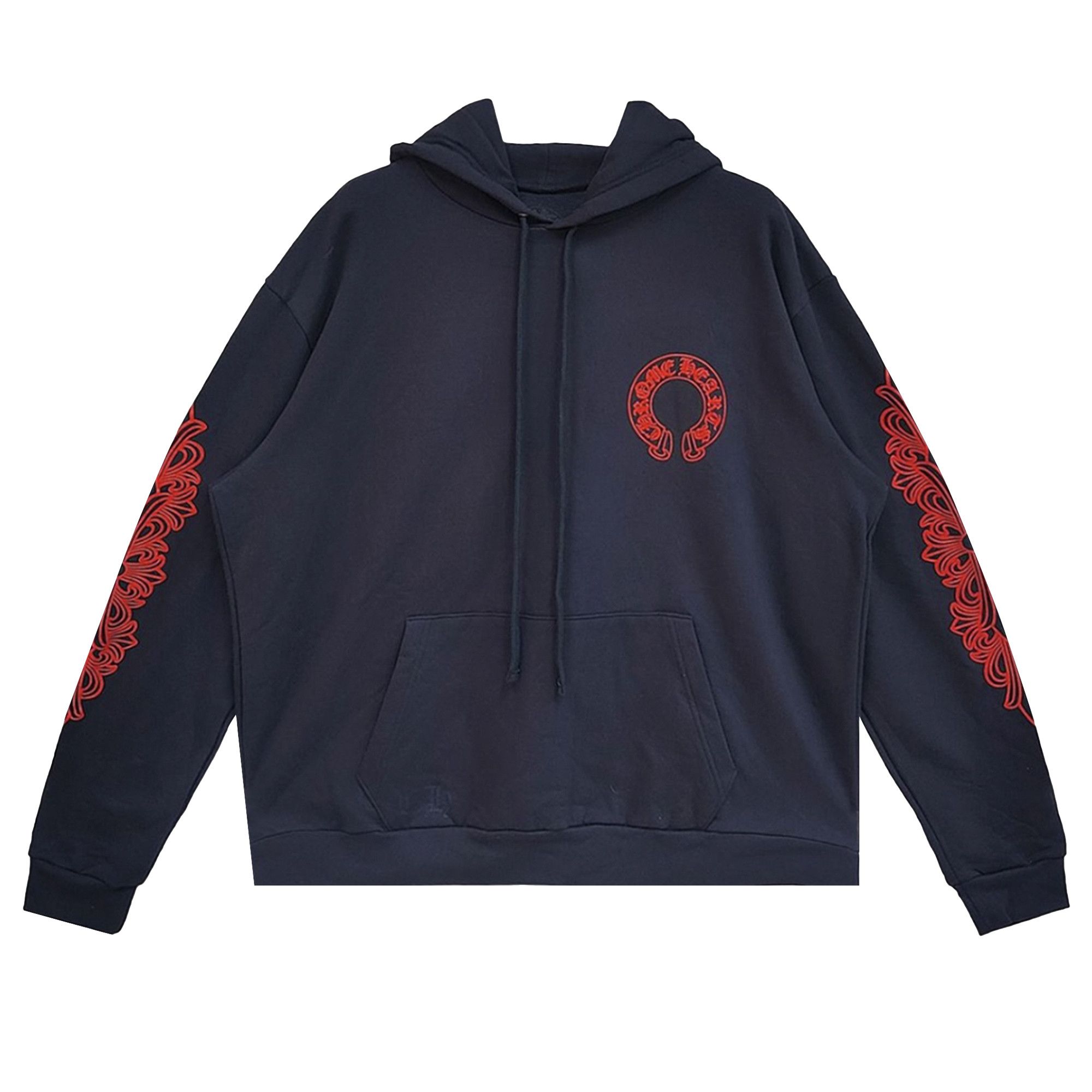 【Chrome Hearts】 正規品★ Horseshoe Floral Hoodie Navy Buy Chrome Hearts Horseshoe Floral Hoodie 'Navy/Red' - 040