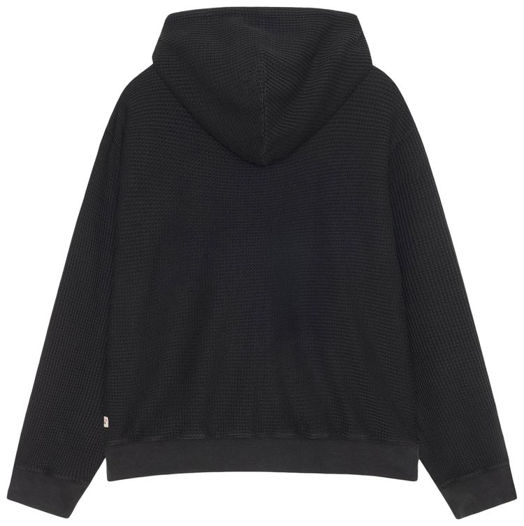 Stussy Double Layer Waffle Zip Hoodie Black
