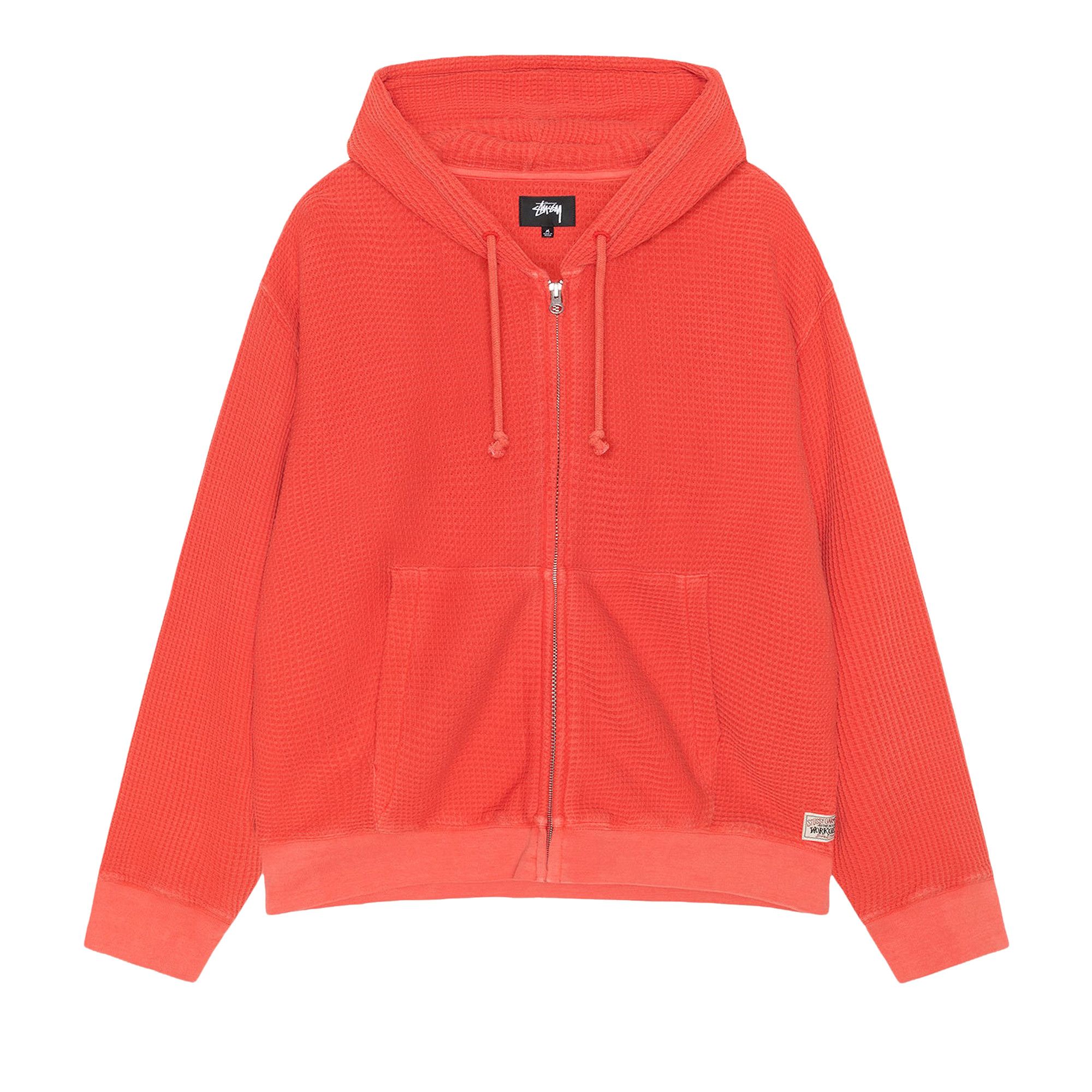 国内発送 送料関税込 STUSSY DOUBLE LAYER WAFFLE ZIP HOODIE Buy Stussy Double Layer Waffle Zip Hoodie 'Red' - 1140360