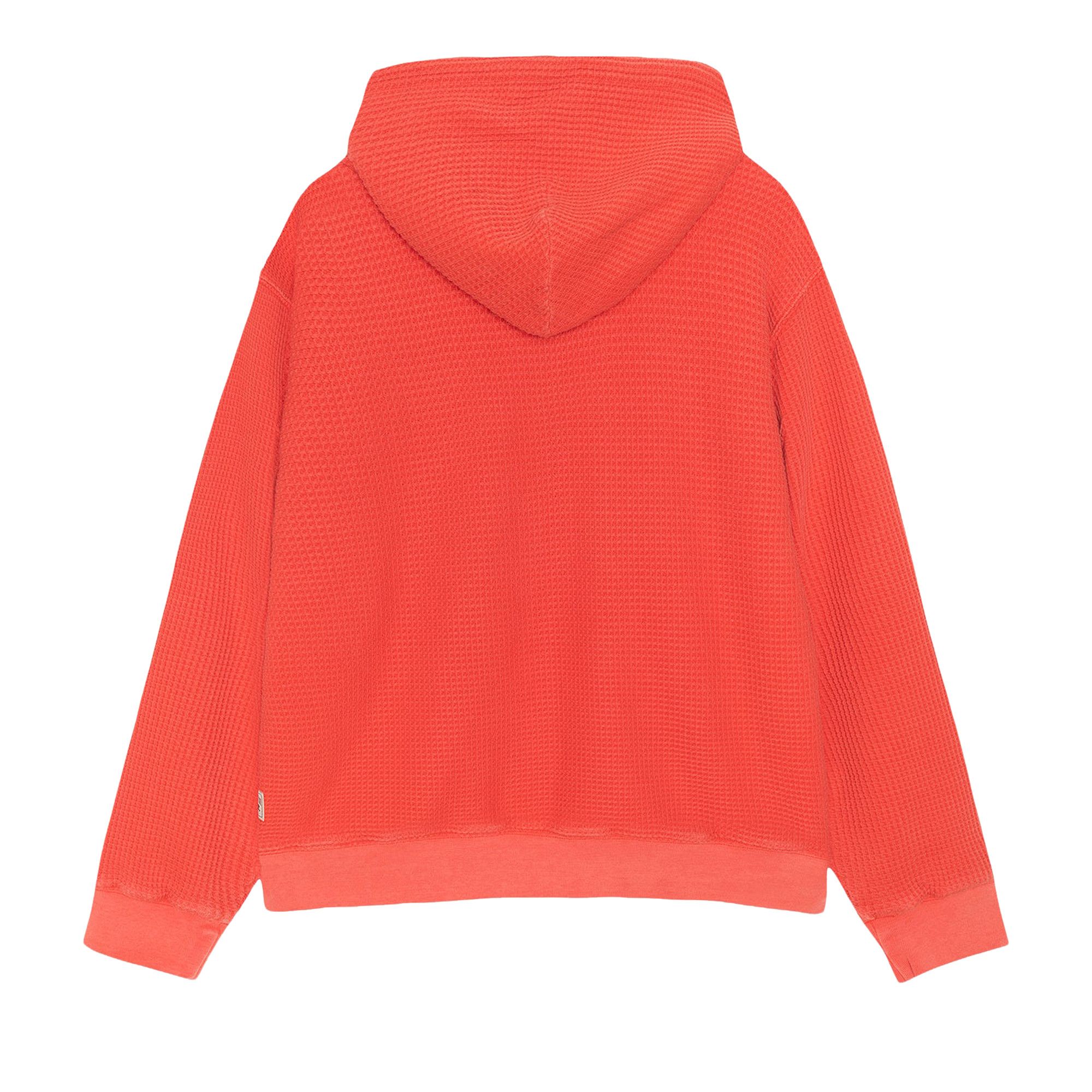 Buy Stussy Double Layer Waffle Zip Hoodie 'Red' - 1140360