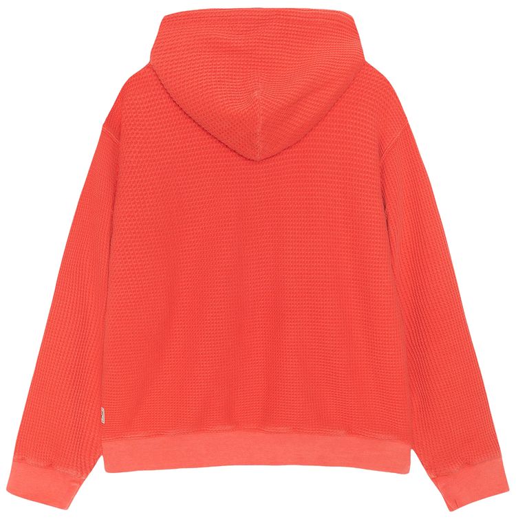 Stussy Double Layer Waffle Zip Hoodie Red