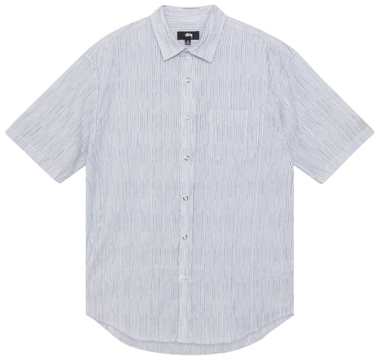 Stussy Wavy Striped Short Sleeve Shirt Blue
