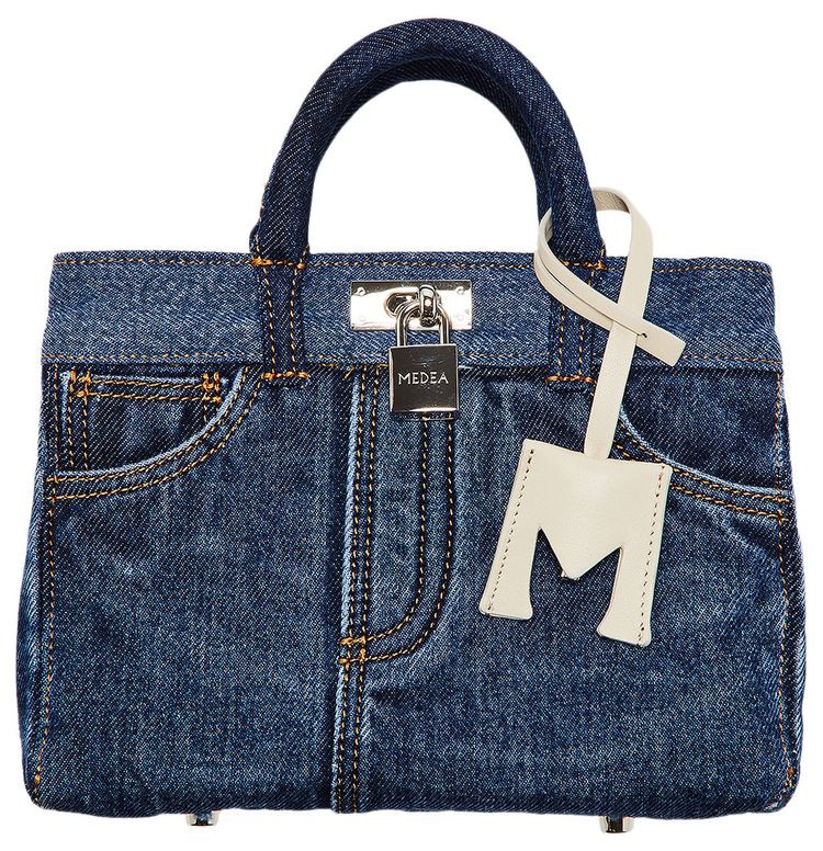 Medea Nina Small Denim Laser Bag Blue