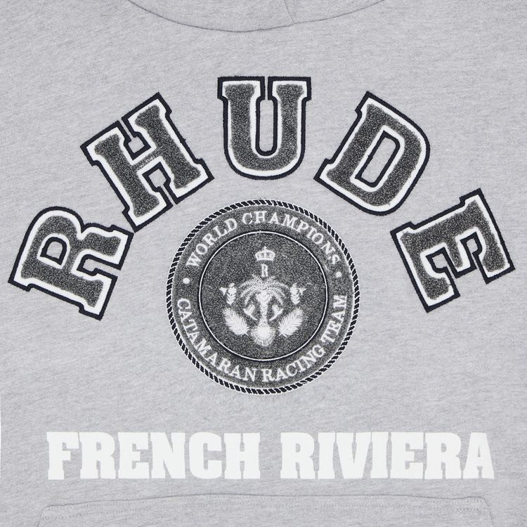 Rhude French Riviera Patch Hoodie Heather Grey