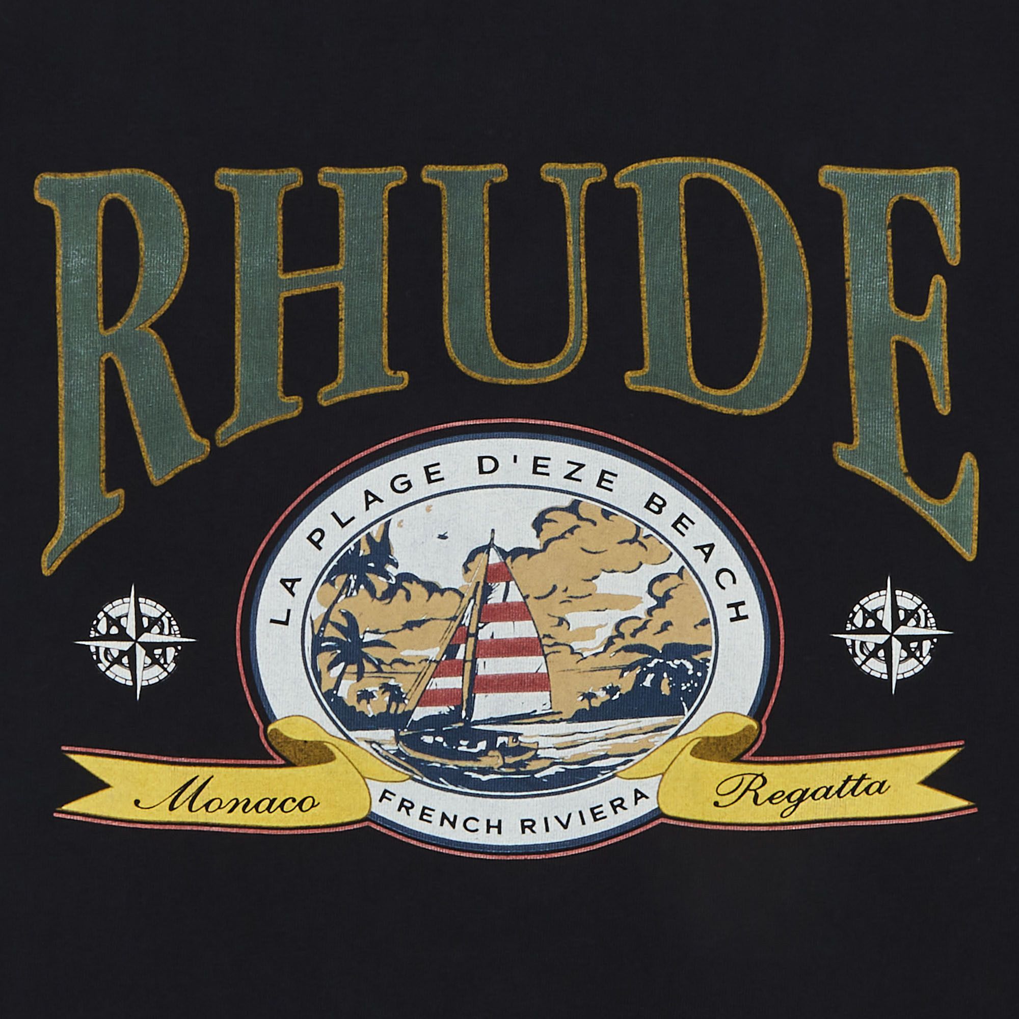 Buy Rhude Monaco Regatta Tee 'Vintage Black