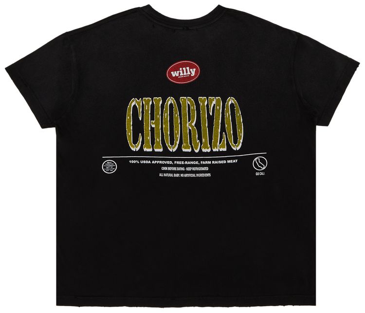 Willy Chavarria Chorizo Destroyed Easy Tee Washed Black