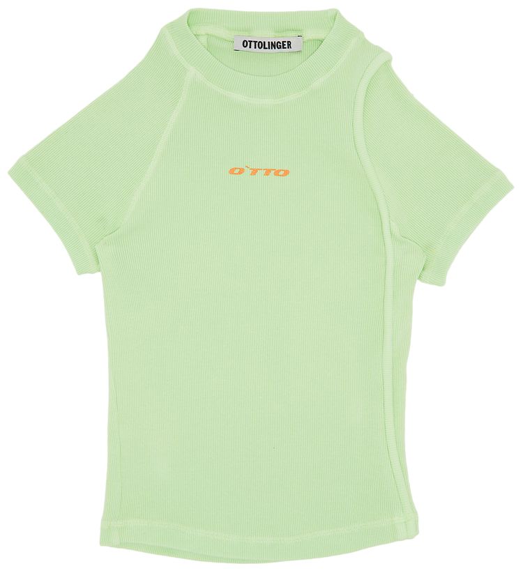 Ottolinger Deconstructed Rib T Shirt Green