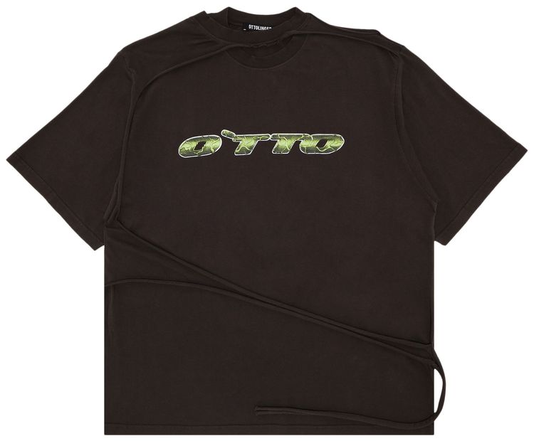 Ottolinger Oversized T Shirt With Flap Dark Brown