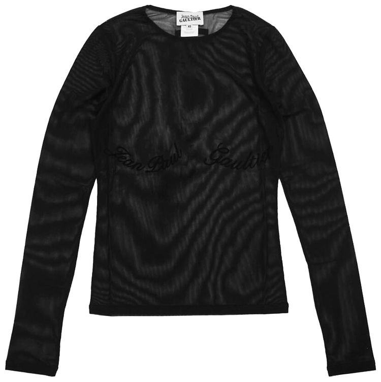 Jean Paul Gaultier Mesh Long Sleeve Top Black