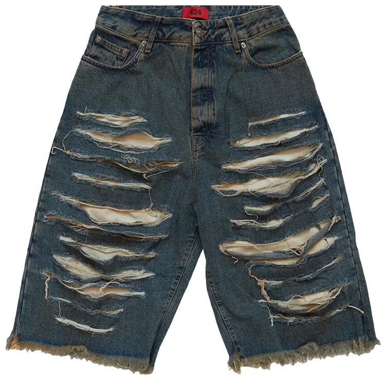 424 Big Daddy Denim Shorts Blue