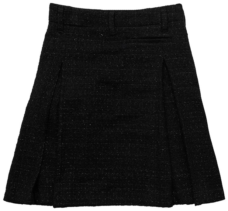 Ambush Tweed Pleats Midi Skirt Black