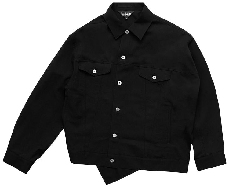Comme des Garcons Black Wool Twisted Trucker Jacket Black