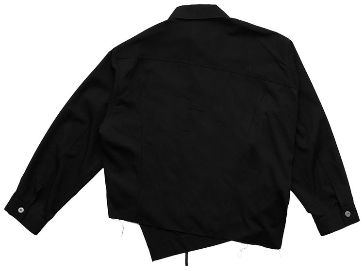 Comme des Garcons Black Wool Twisted Trucker Jacket Black