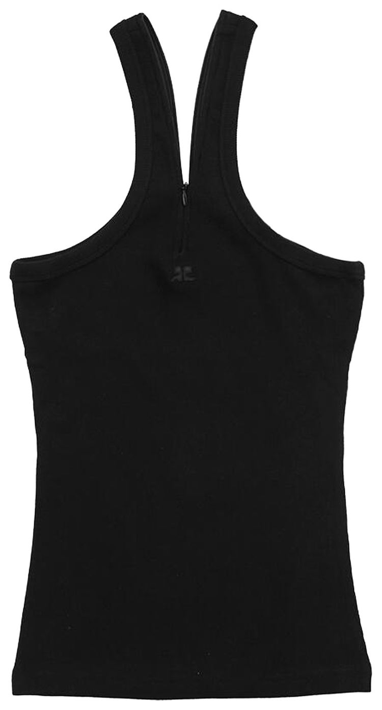 Courreges Criss Cross 90s Rib Tank Top Black