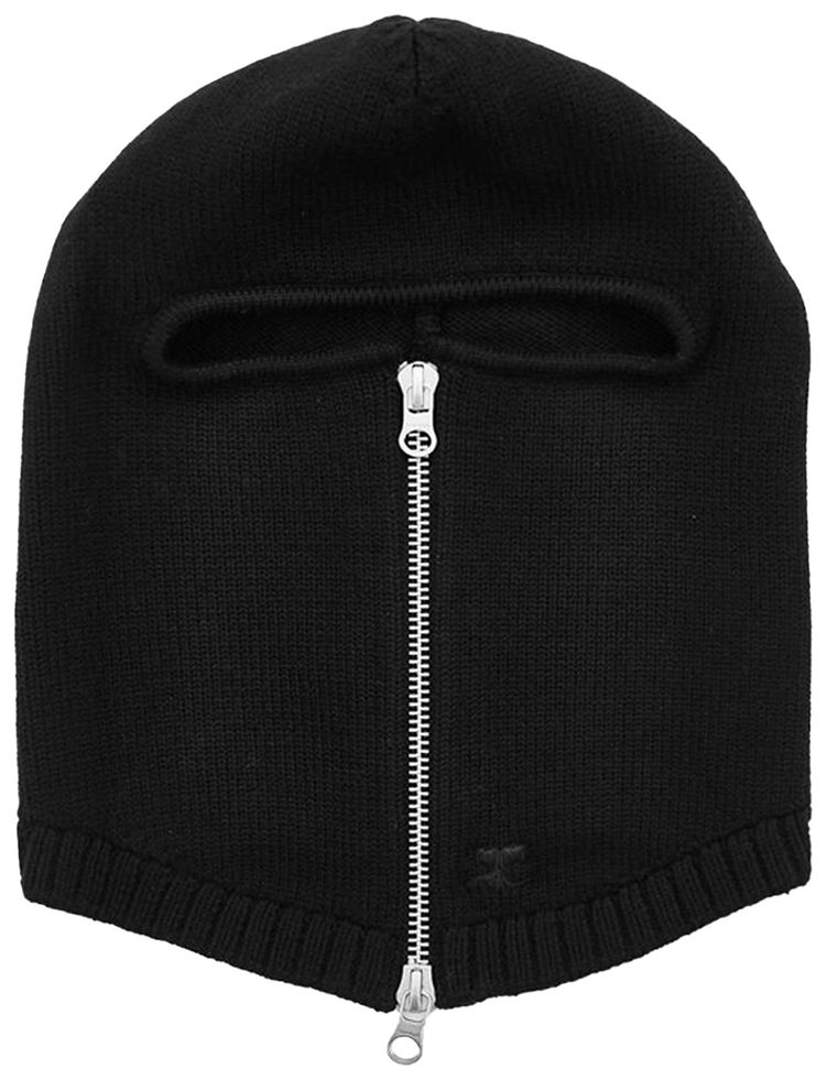 Courreges Zipped Wool Balacava Black