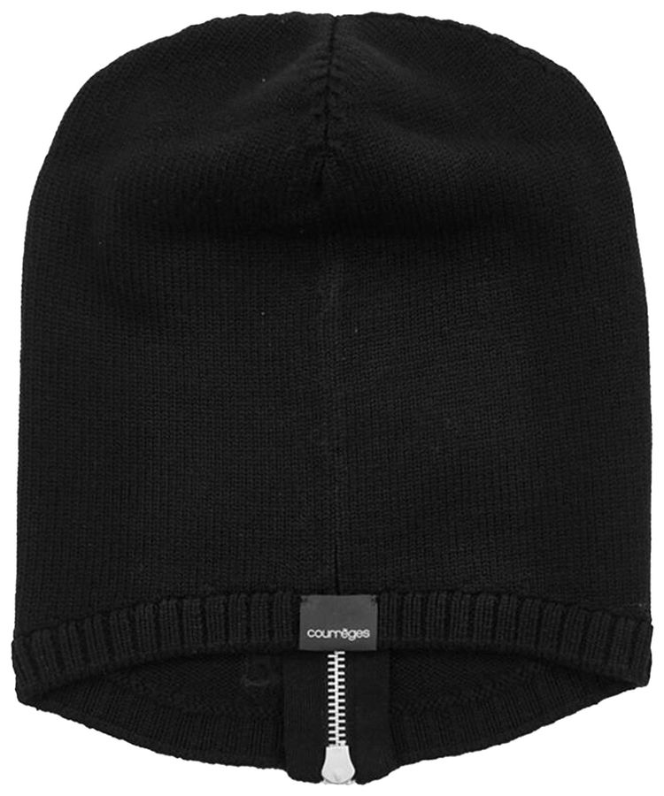 Courreges Zipped Wool Balacava Black