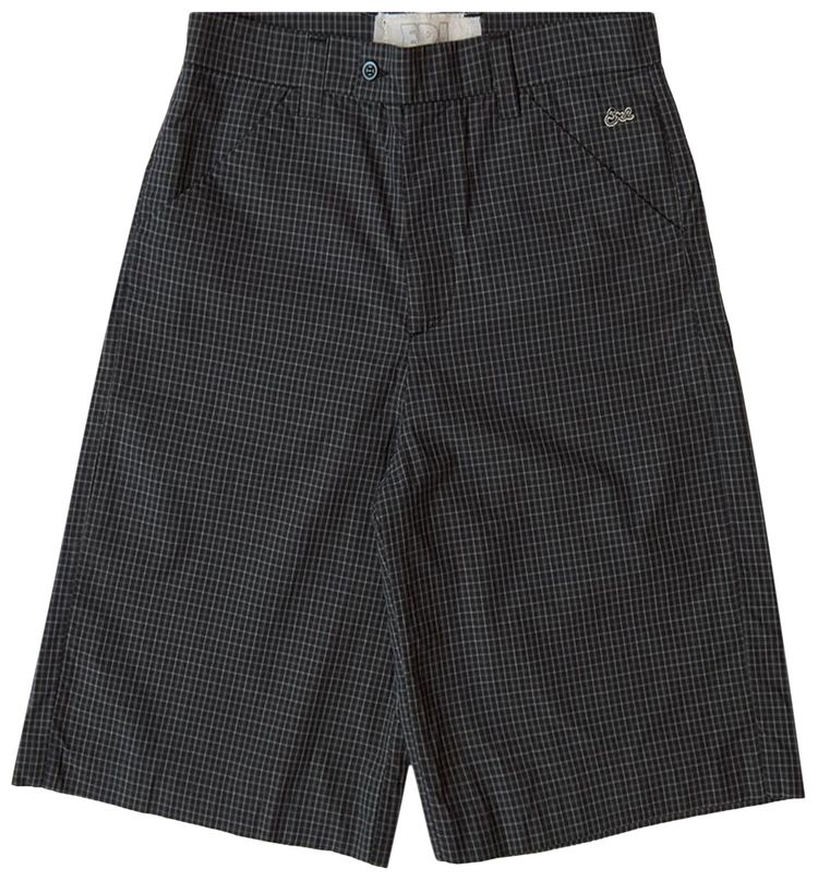 ERL Tailored Mini Plaid Skate Shorts Black