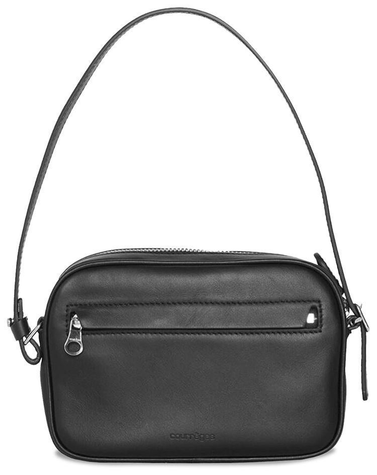 Courreges Slim Leather Camera Bag Black