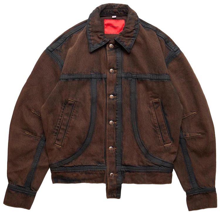 Eckhaus Latta Outline El Redux Denim Jacket Brown