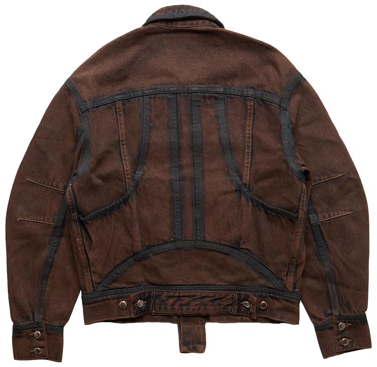 Eckhaus Latta Outline El Redux Denim Jacket Brown