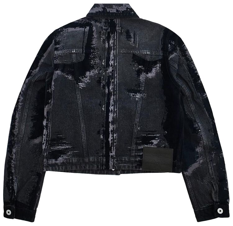 Jean Paul Gaultier Flocked Denim Jacket Black