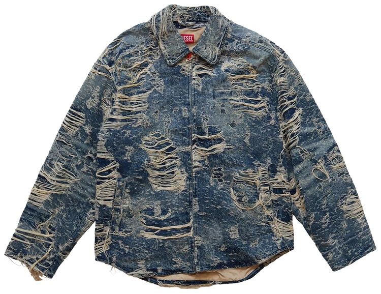 Diesel Distressed Denim Jacket Blue