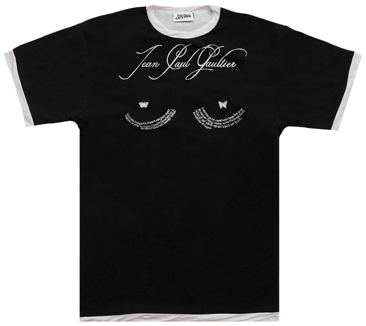 Jean Paul Gaultier Tattoo Poem T Shirt Black
