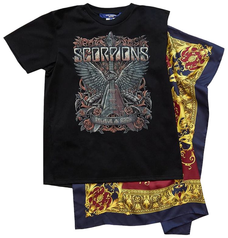 Junya Watanabe MAN Scorpions Printed Scarf Tee Black