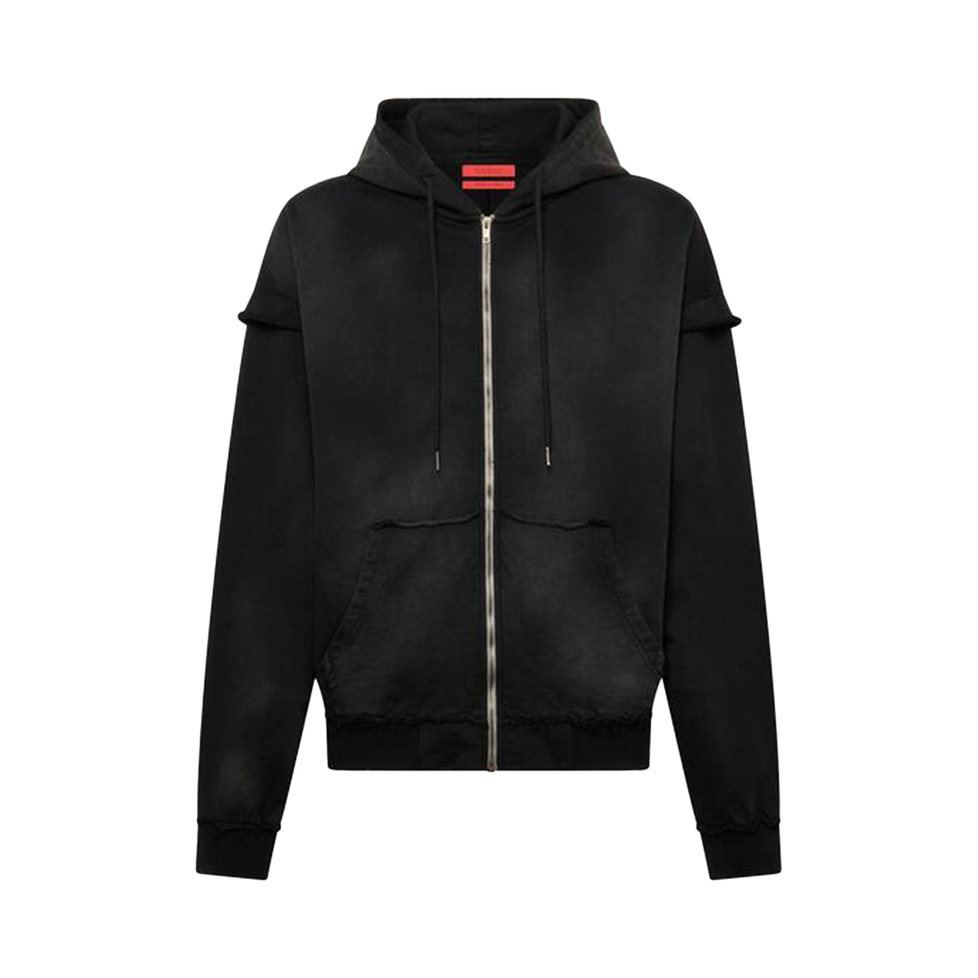 【関税込み】KUSIKOHC ブラック Distressed フーディ KUSIKOHC: Black Distressed Hoodie | SSENSE