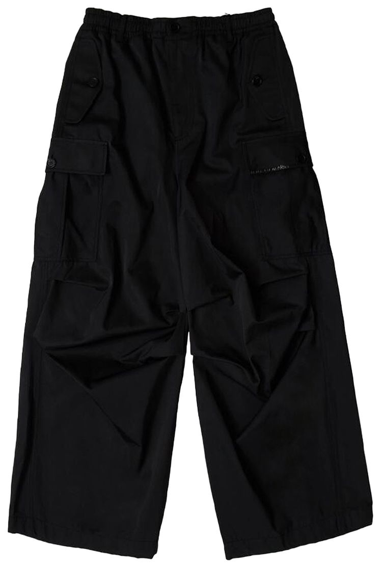 Marni Taffeta Wide Leg Cargo Pants Black