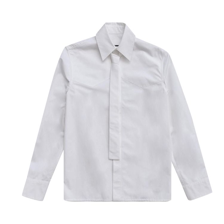 Jil Sander Poplin Shirt With Tie White