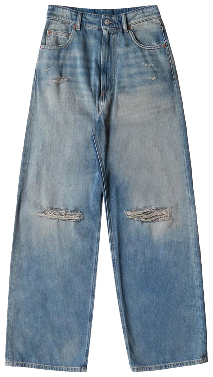 MM6 Maison Margiela Regular Leg Jeans With Knee Slash Blue