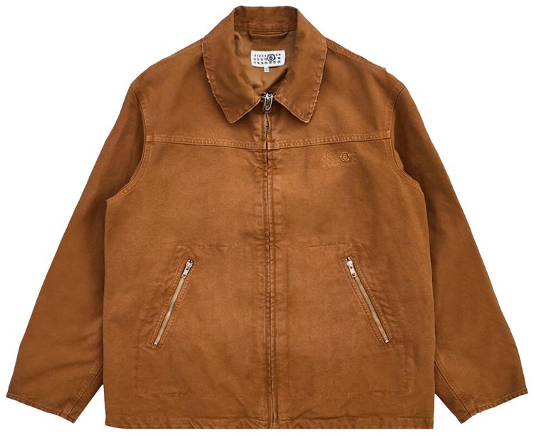 MM6 Maison Margiela Canvas Zip Up Jacket Brown
