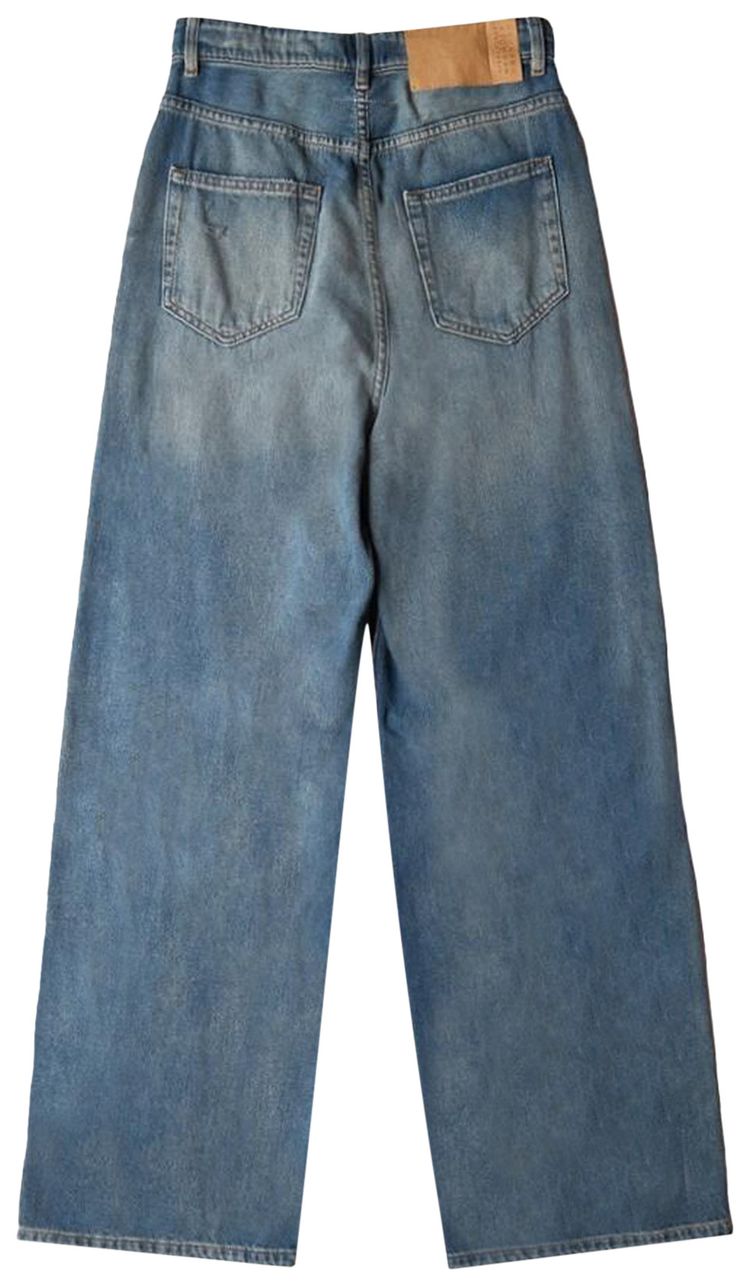 MM6 Maison Margiela Regular Leg Jeans With Knee Slash Blue