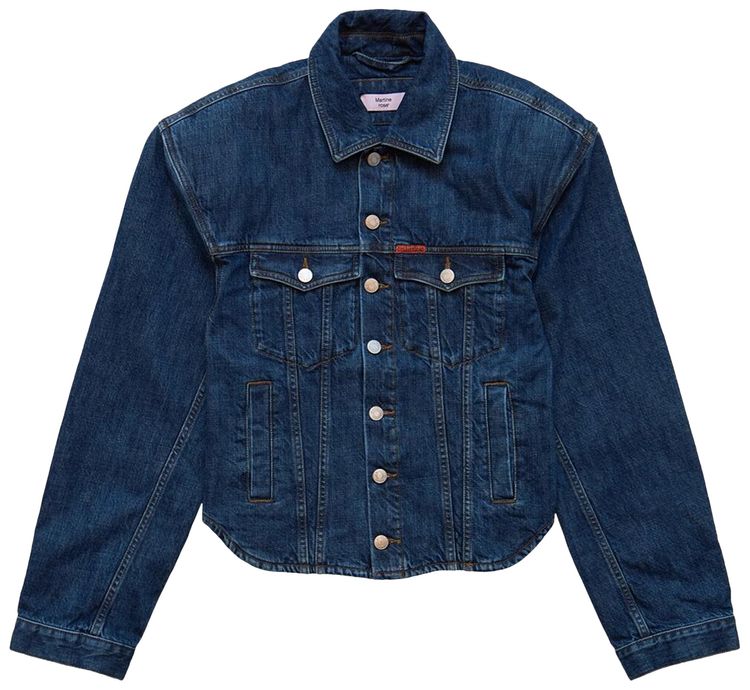 Martine Rose Extreme Shoulder Denim Jacket Blue
