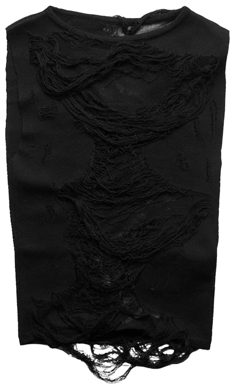 MM6 Maison Margiela Sleeveless Distressed Top Black