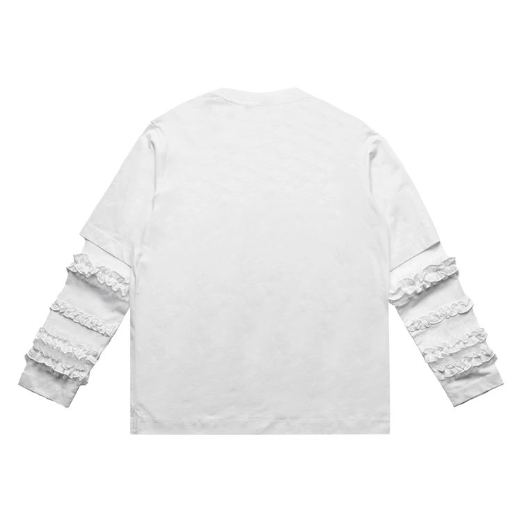 Simone Rocha Ruffle Frill Long Sleeve T Shirt White