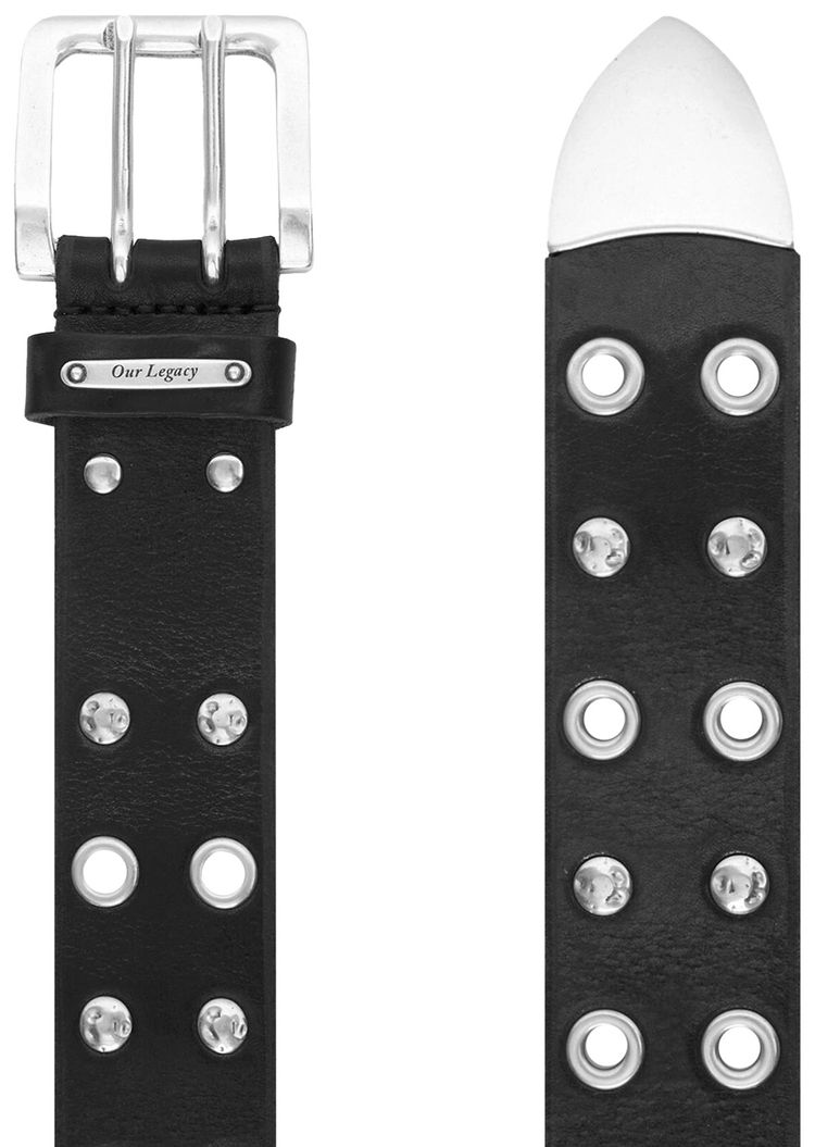 Our Legacy Studded Double Tongue Belt Black