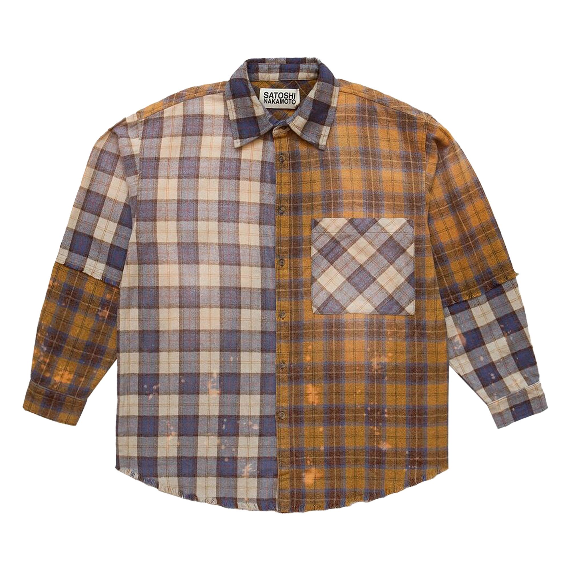 SATOSHI NAKAMOTO再構築チェックシャツ Buy Satoshi Nakamoto Patchwork Logo Flannel Shirt 'Brown