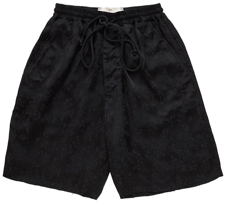 Song for the Mute Raw Lined Elasticated Shorts Black