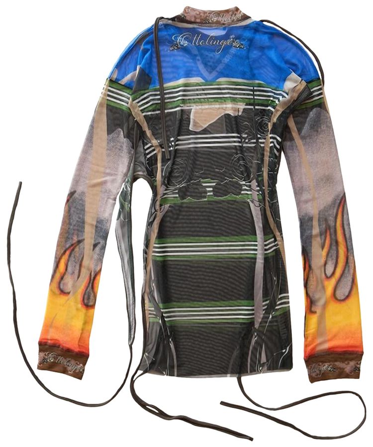 Ottolinger Mesh Deconstructed Christ Top Blue