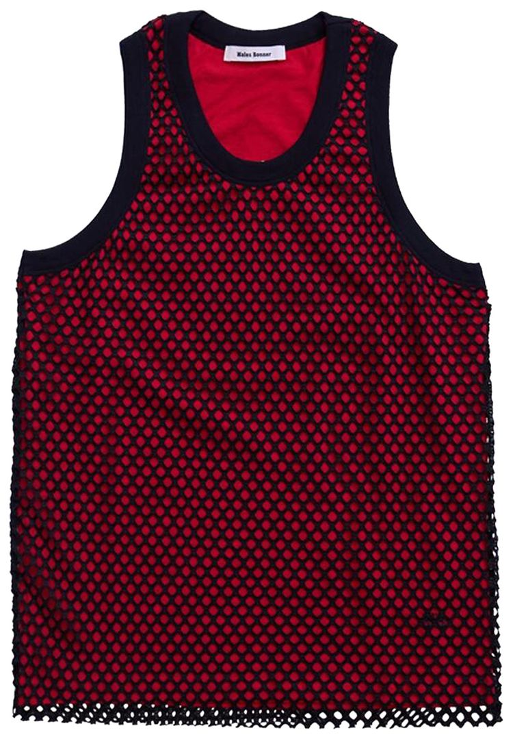 Wales Bonner Record Mesh Tank Top Red