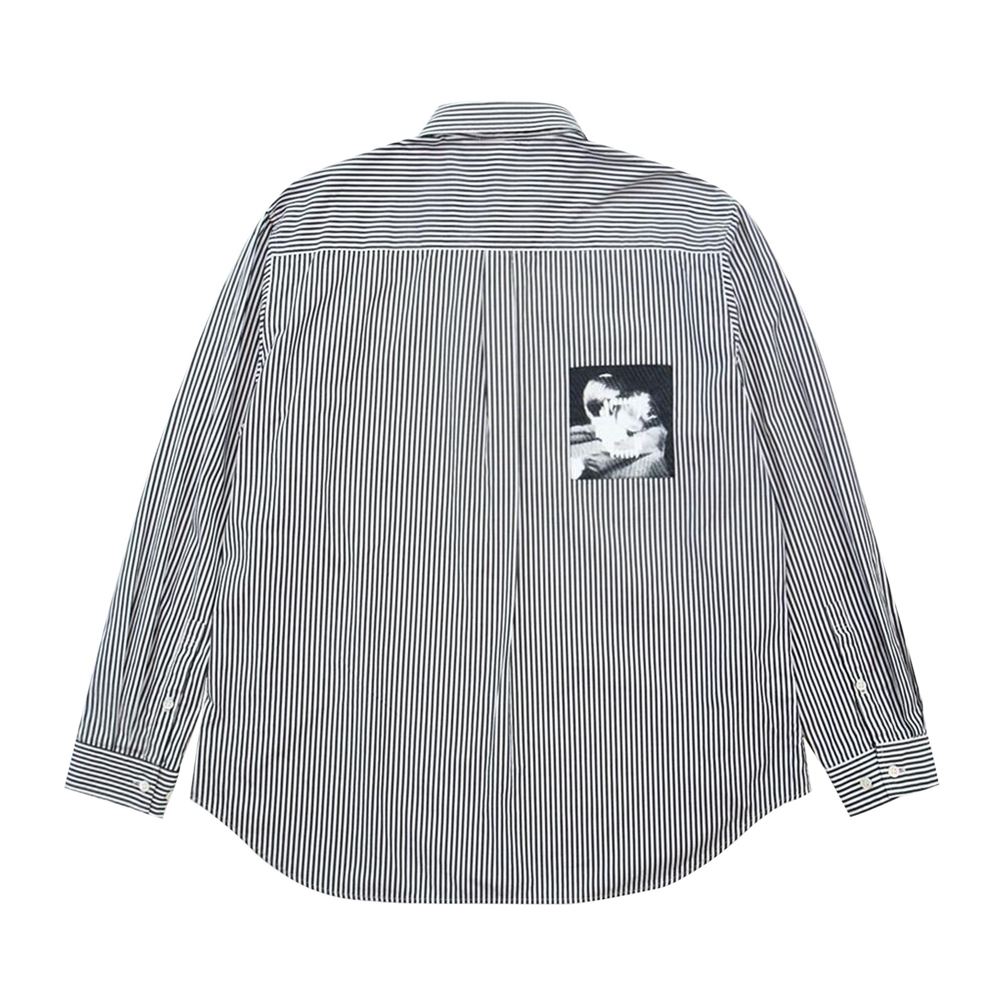 Buy Undercover Patch Striped Shirt 'Black' - UP1E44062 BLAC | GOAT